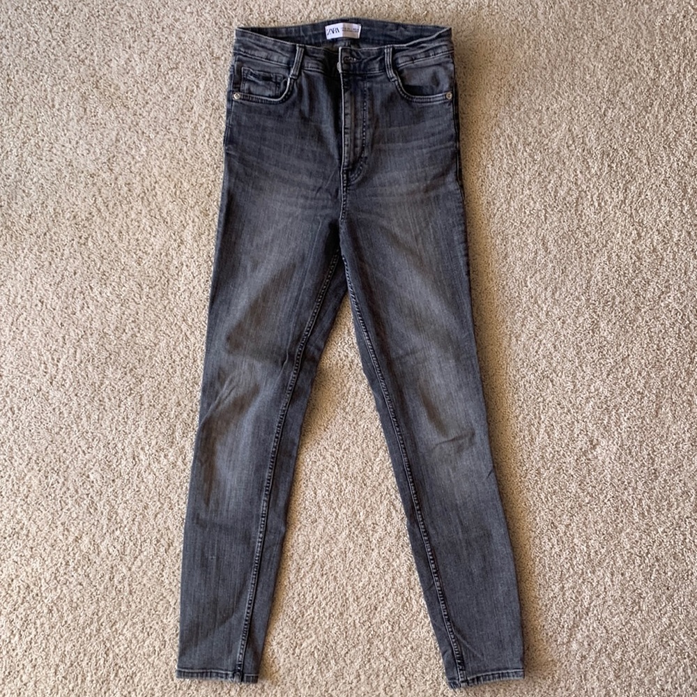 Zara grey wash skinny jeans